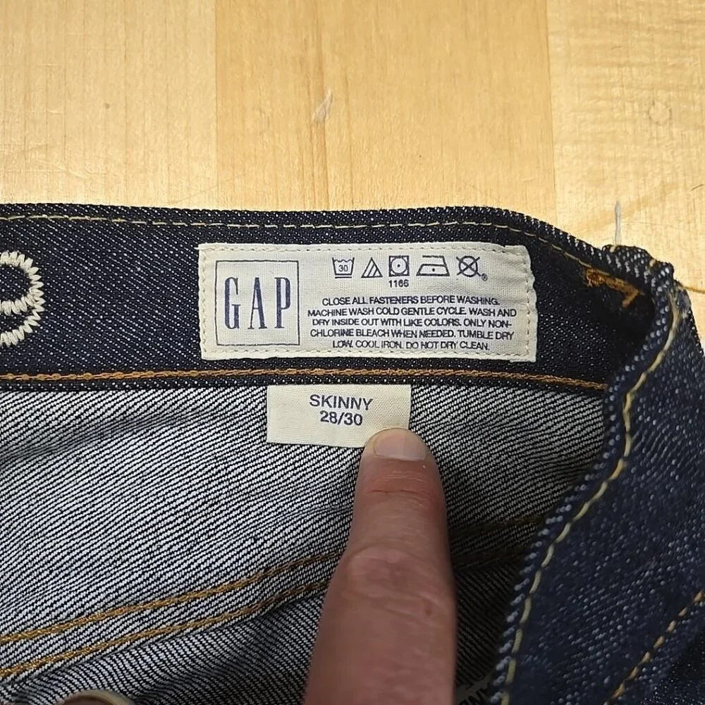 Gap 1969 Japanese Selvedge Denim Jeans Mens Size 28/30 (Actual 28/31) Skinny